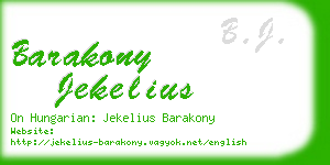 barakony jekelius business card